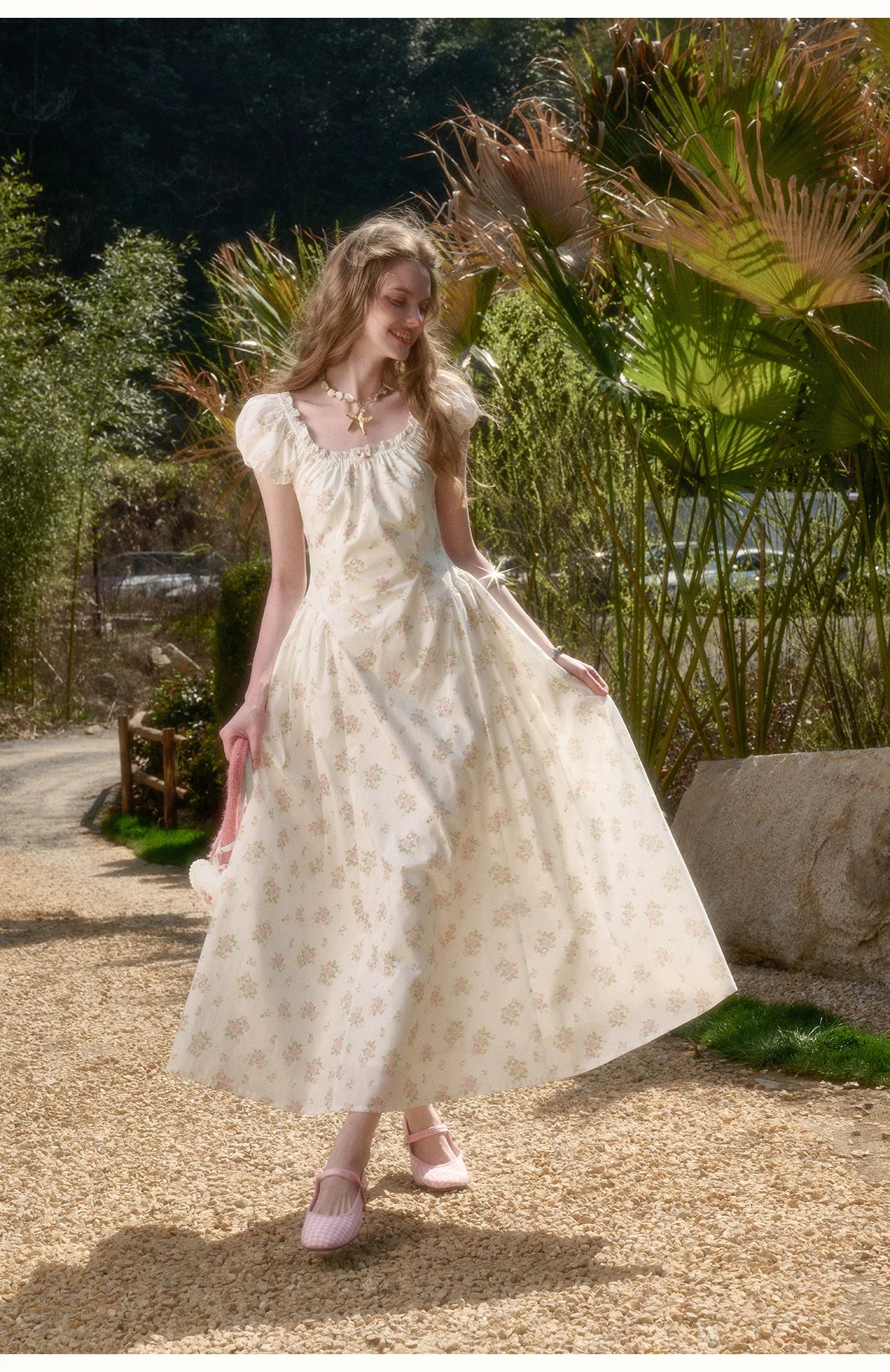 Cream Rose Holiday Rose Dress