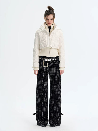 Quilted Cropped Hooded Down Jacket