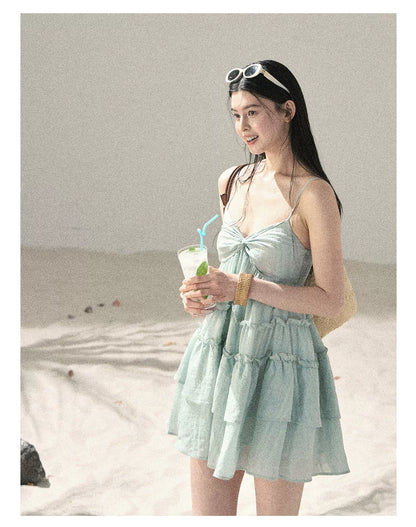 "Mossy Stone Steps" Summer Beach Camisole Dress