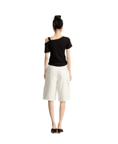 Wide-Leg Cargo Shorts