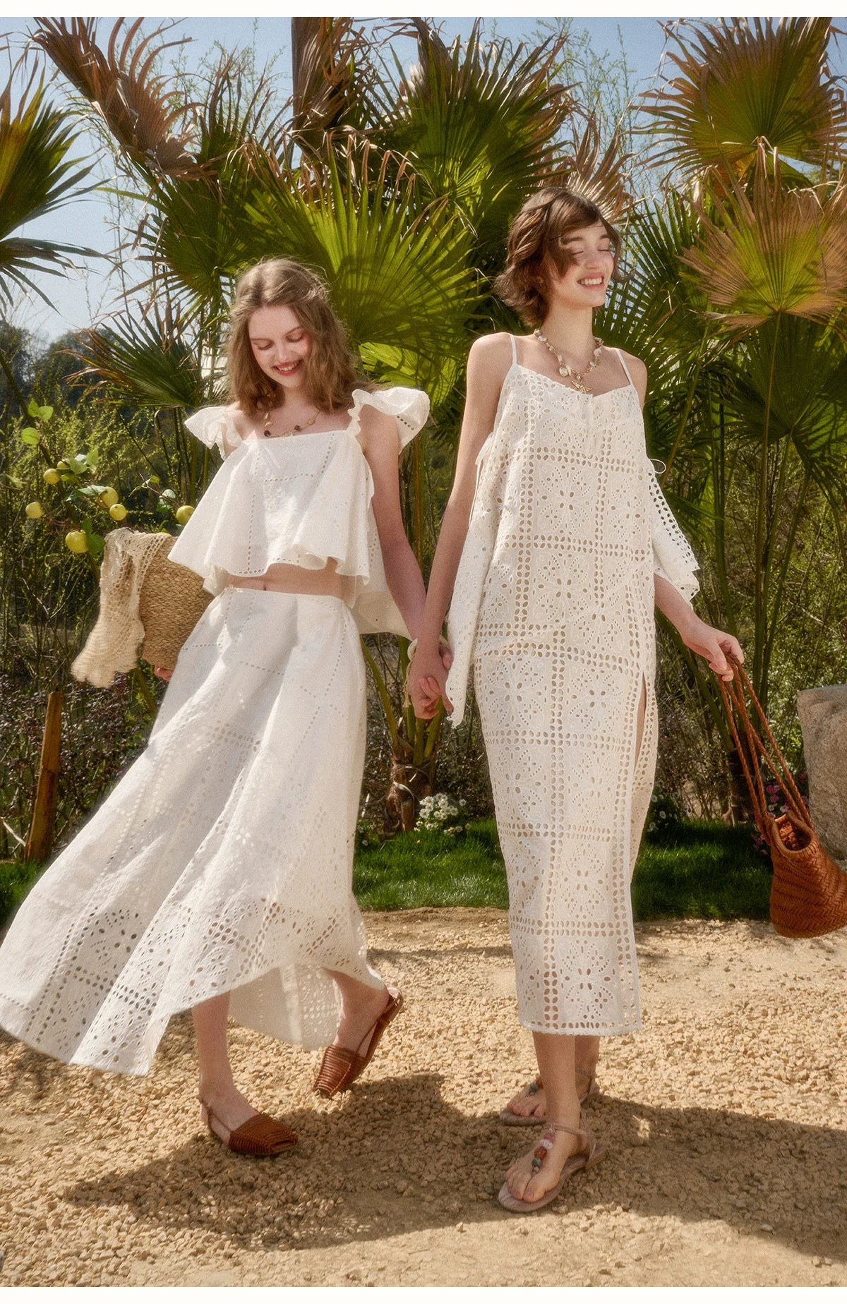 Clear White Embroidered Cotton Set