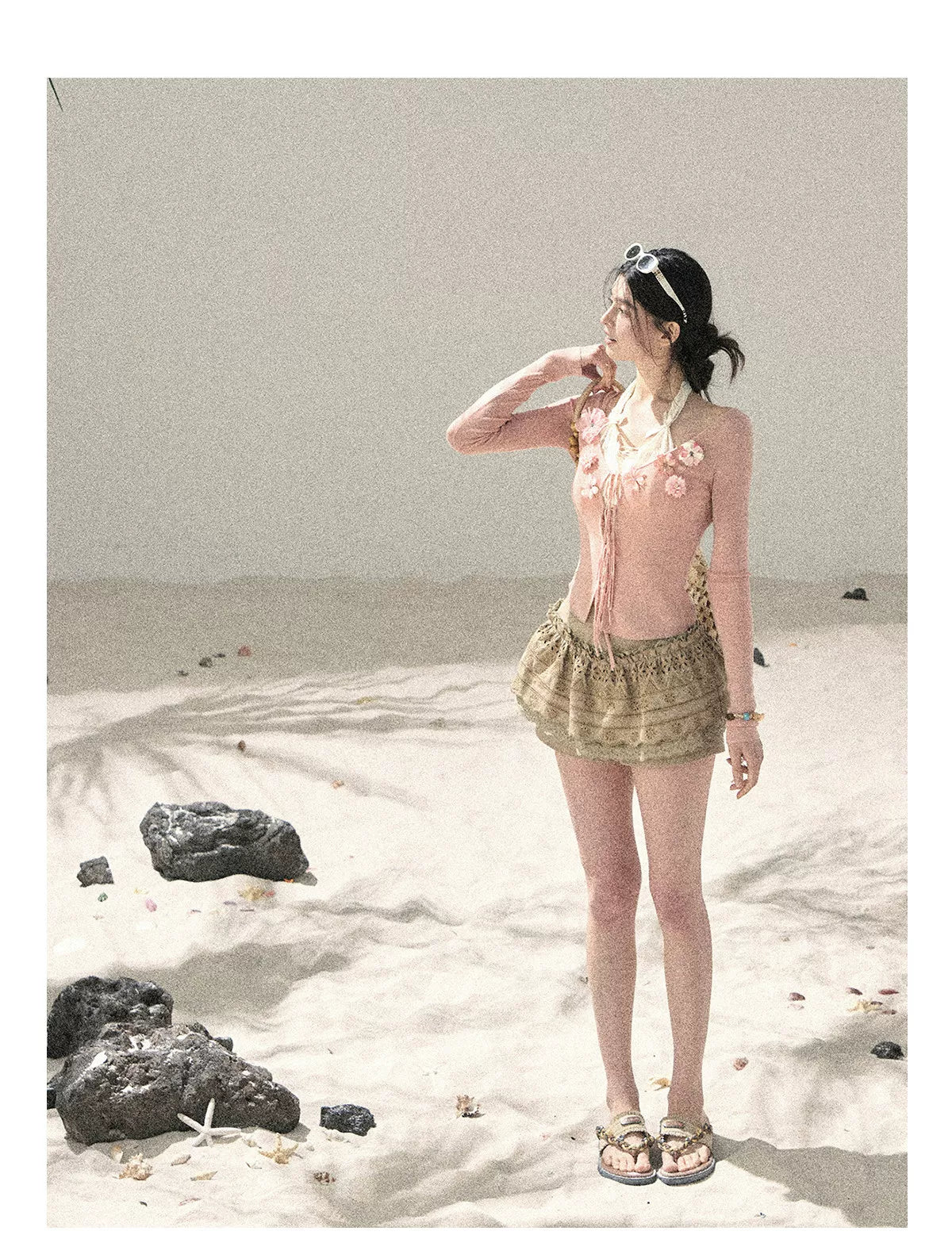 "Private Petals" French-style Sun Protection Cardigan