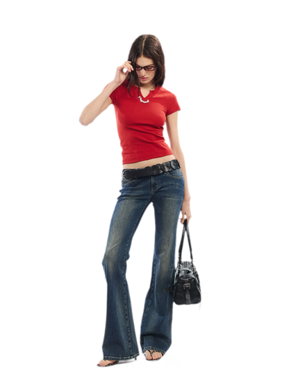 Summer V-neck Slim Fit T-shirt
