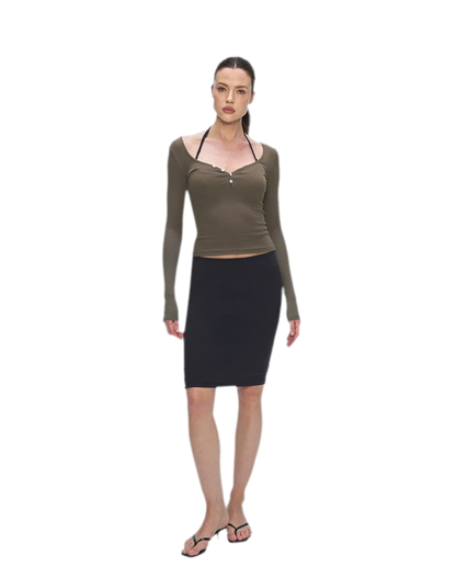 Nude Feel Layered Skirt