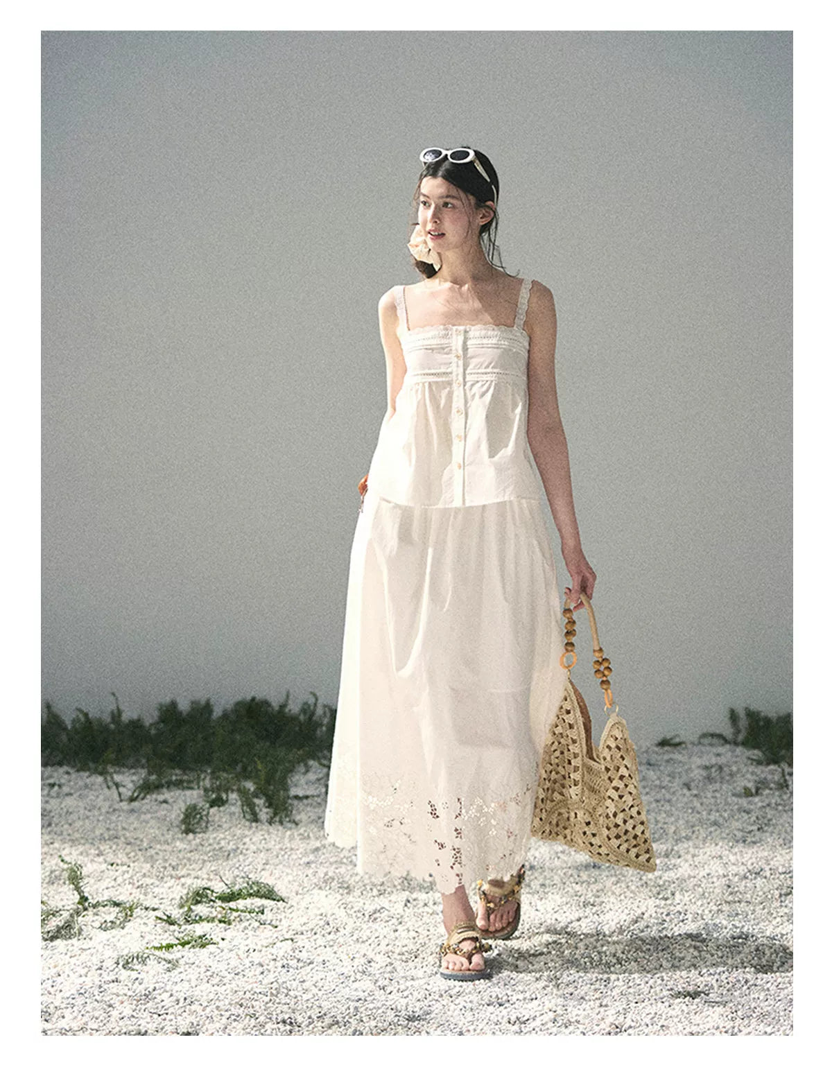 "Summer Breeze on Cloud Shoulders" French Lace Two-Piece