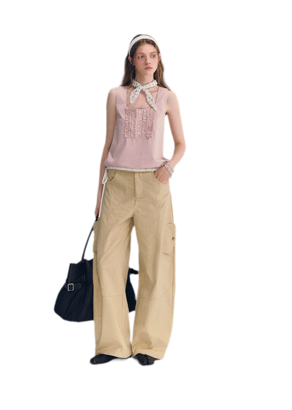 Deconstructed Curved Cargo Pants