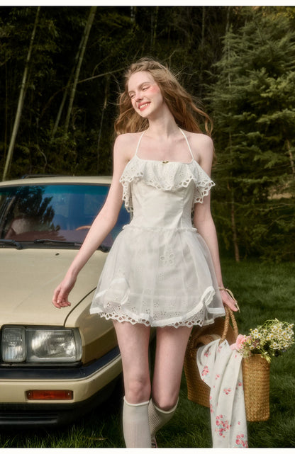 Water Embroidered Slim Camisole Dress