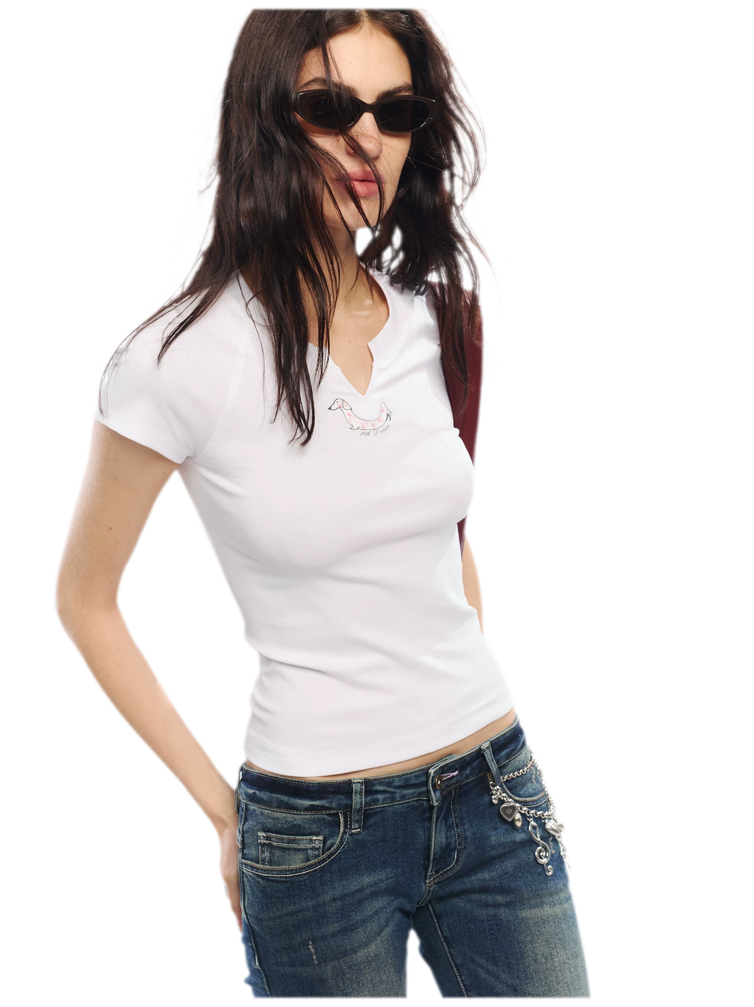 Summer V-neck Slim Fit T-shirt