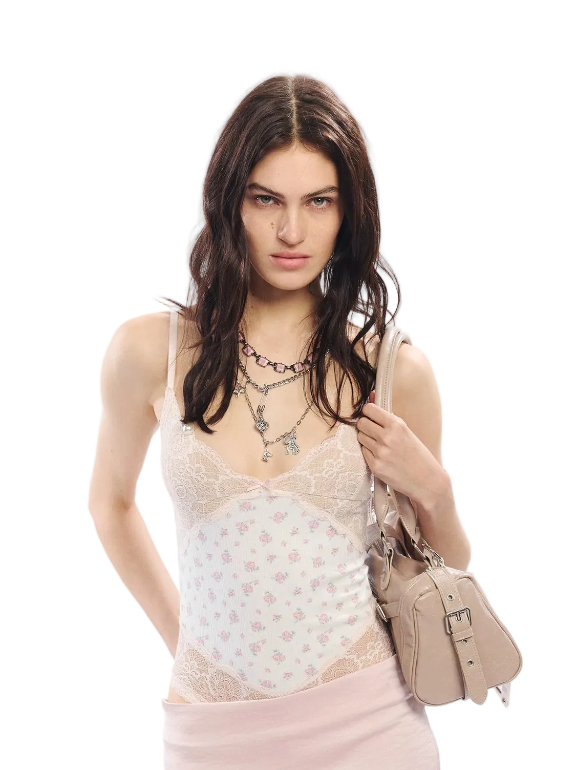 Vintage Rose Leopard Print Lace Camisole