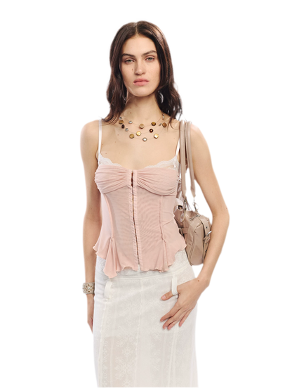 Original Lace Splicing Mesh Camisole