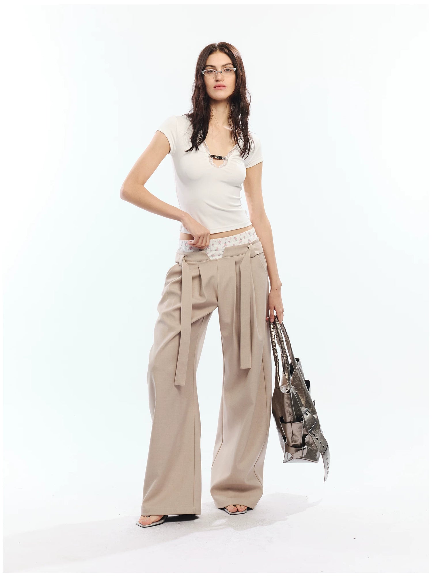 Floral Print Loose Wide Leg Pants
