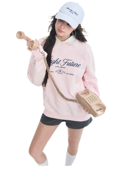 Embroidered Graphic Crewneck Sweatshirt
