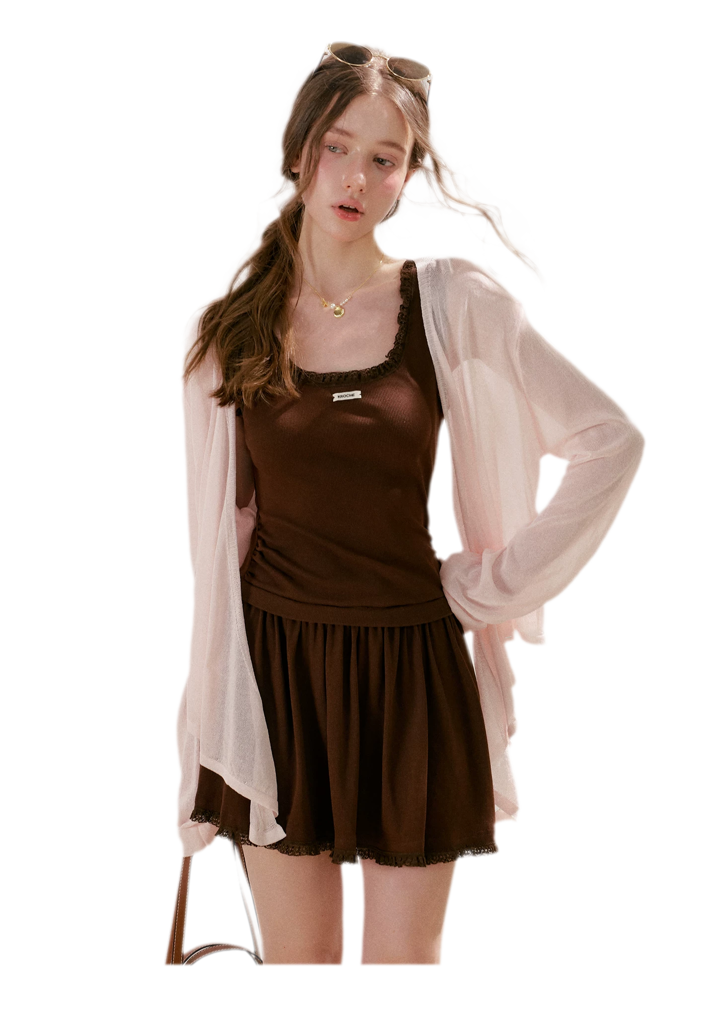 Airy Layered Short Knit Cardigan