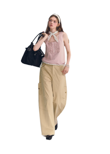 Deconstructed Curved Cargo Pants