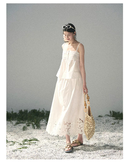 "Summer Breeze on Cloud Shoulders" French Lace Two-Piece