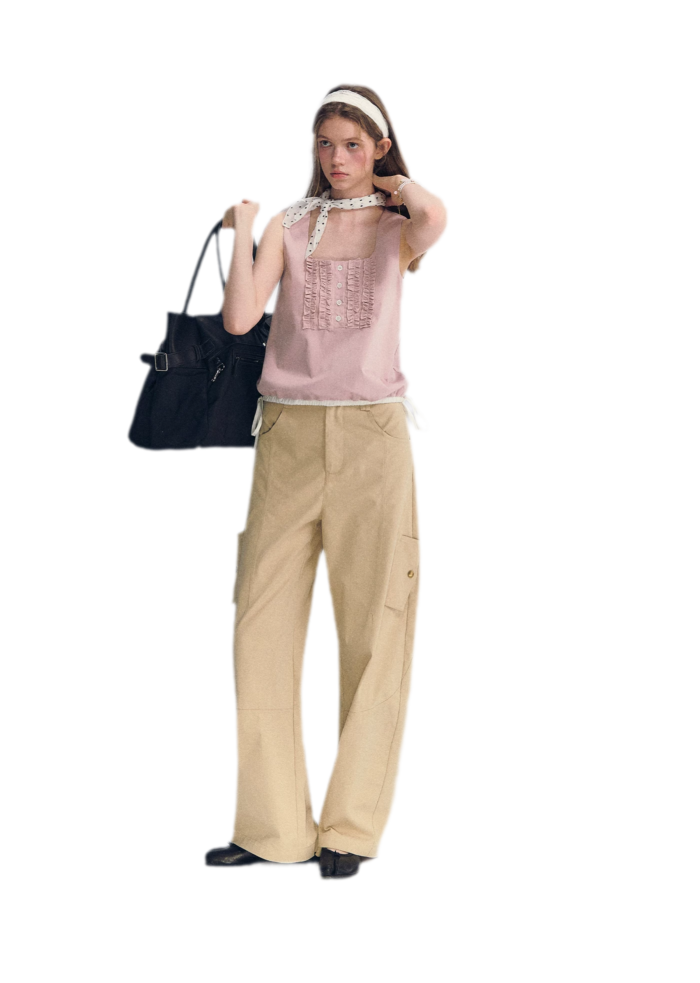Deconstructed Curved Cargo Pants