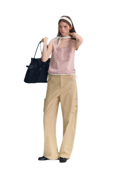 Deconstructed Curved Cargo Pants