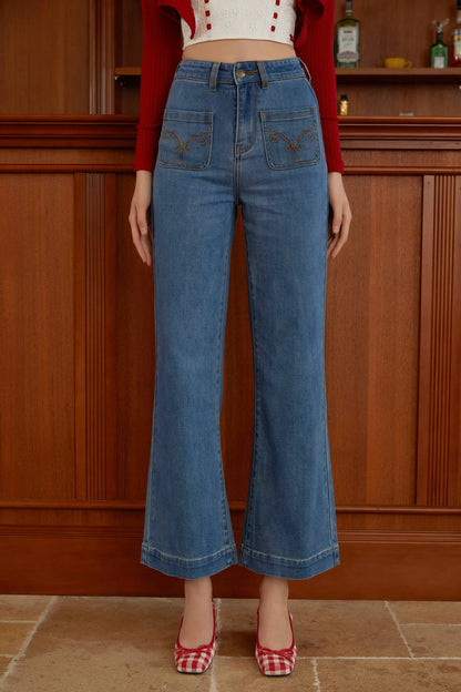 High-Waist Flared Jeans