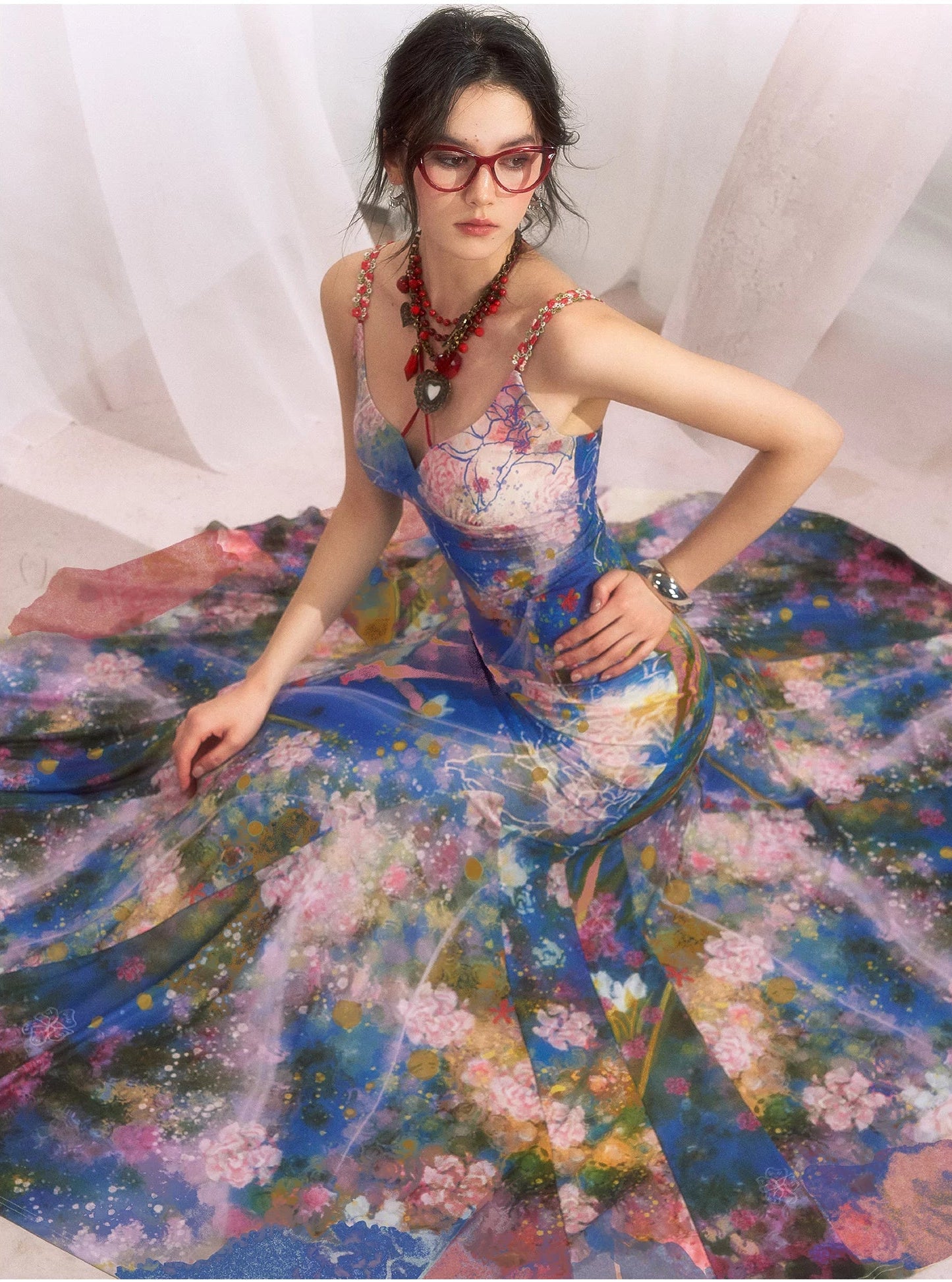 Water Life Series Printed Camisole Dress