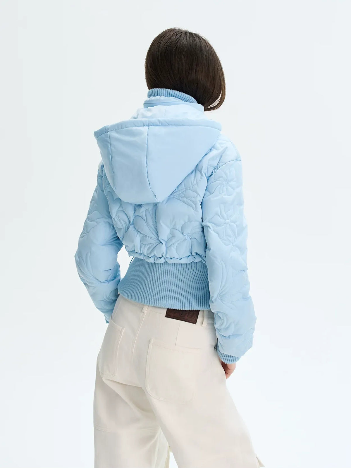 Quilted Cropped Hooded Down Jacket