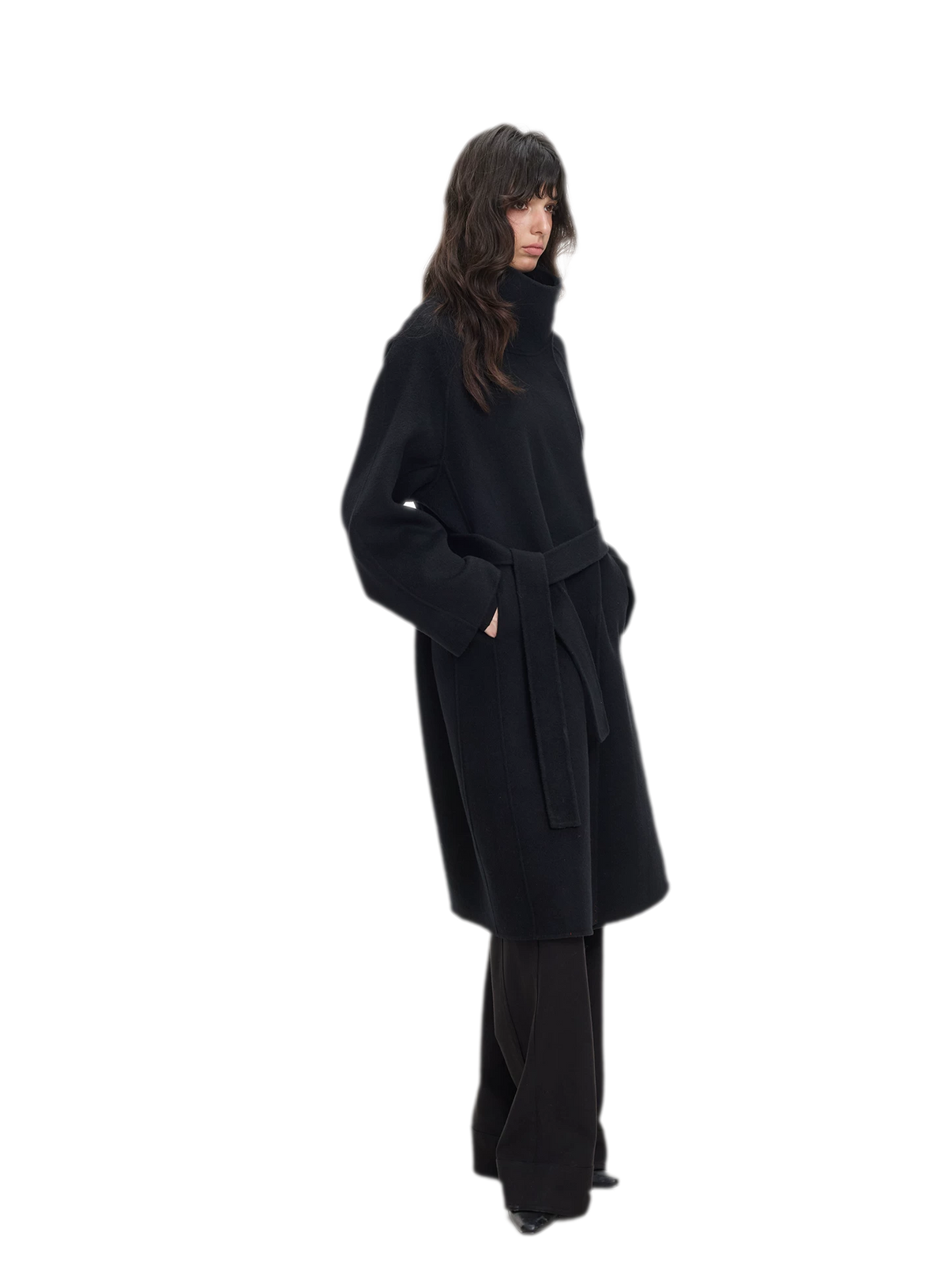 Double-Faced Wool Belted Coat