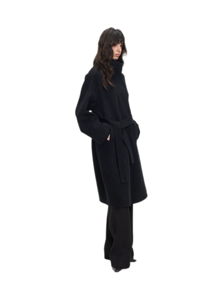 Double-Faced Wool Belted Coat