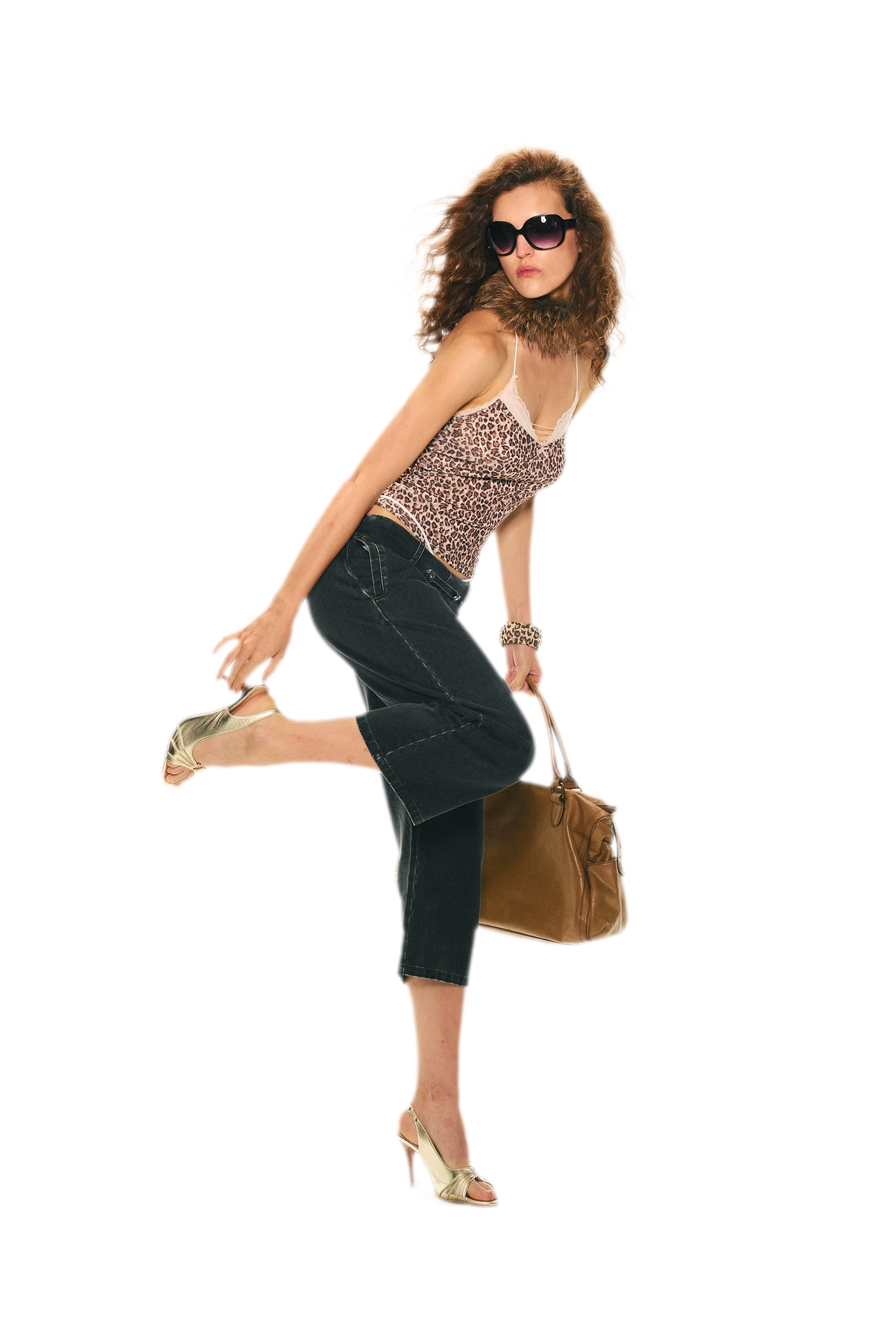 Retro Leopard Print Lace Camisole