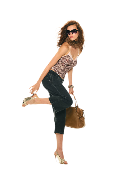 Retro Leopard Print Lace Camisole