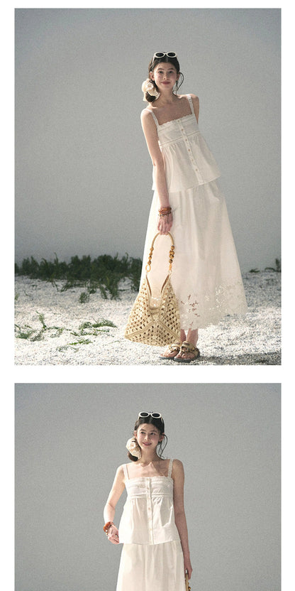 "Summer Breeze on Cloud Shoulders" French Lace Two-Piece