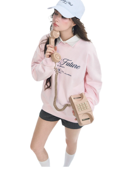 Embroidered Graphic Crewneck Sweatshirt