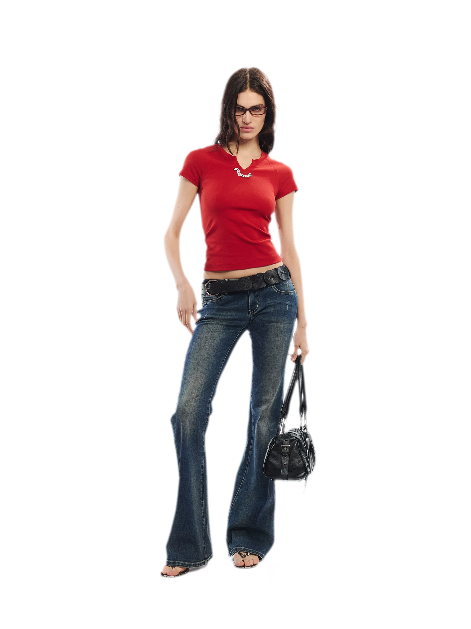 Summer V-neck Slim Fit T-shirt