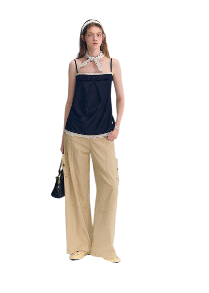 Deconstructed Curved Cargo Pants