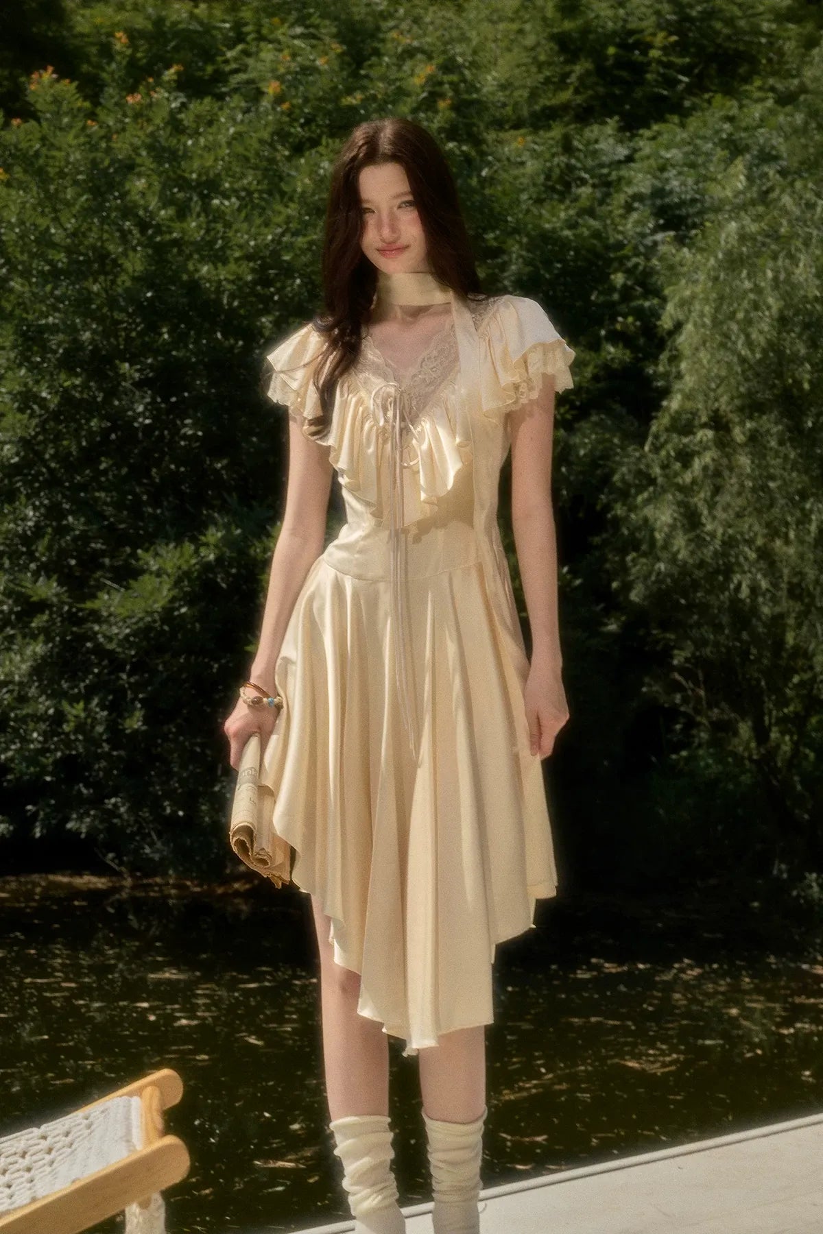 Lace V-Neck Dress