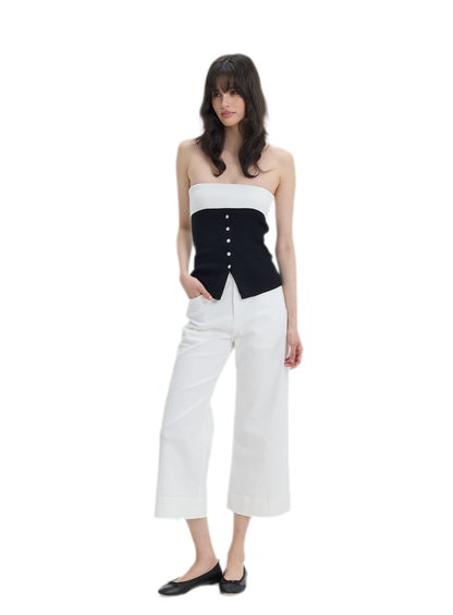 French Colorblock Bandeau Top