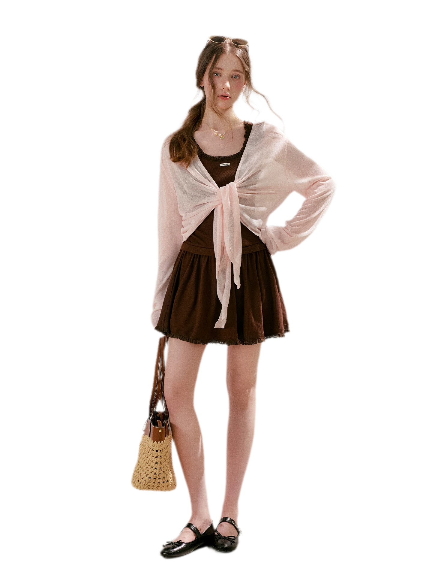 Airy Layered Short Knit Cardigan