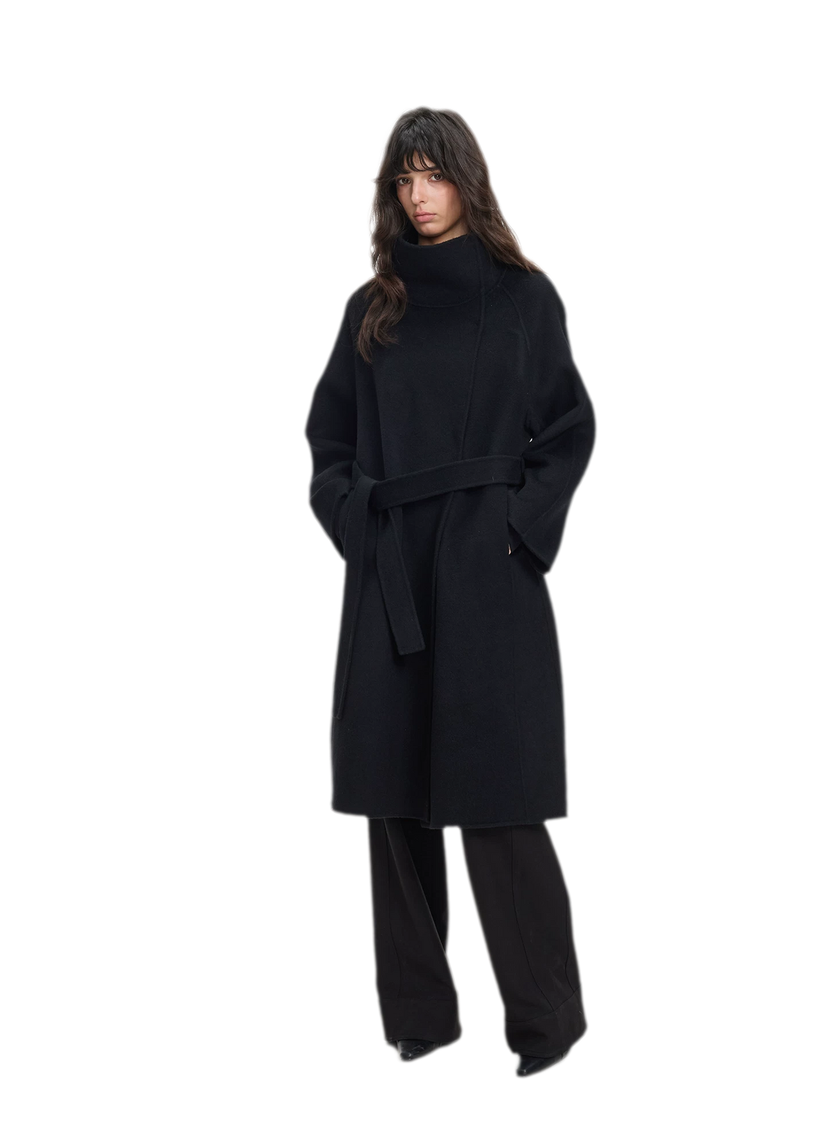 Double-Faced Wool Belted Coat