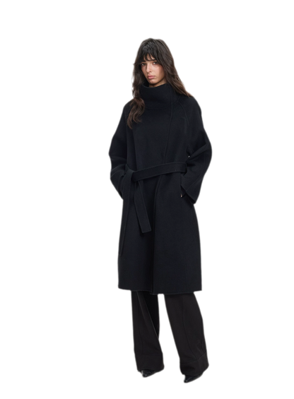 Double-Faced Wool Belted Coat