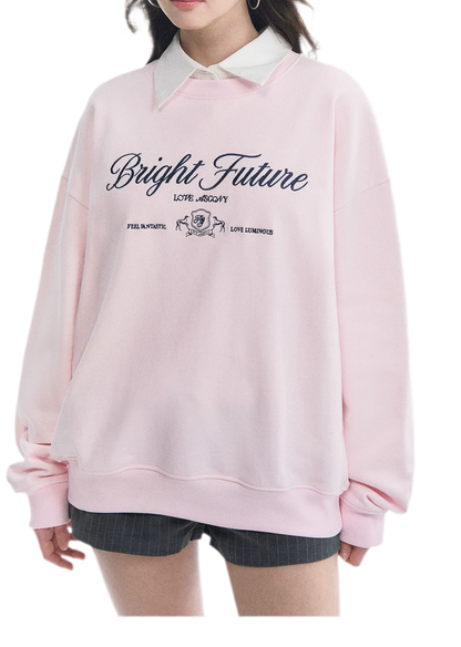 Embroidered Graphic Crewneck Sweatshirt