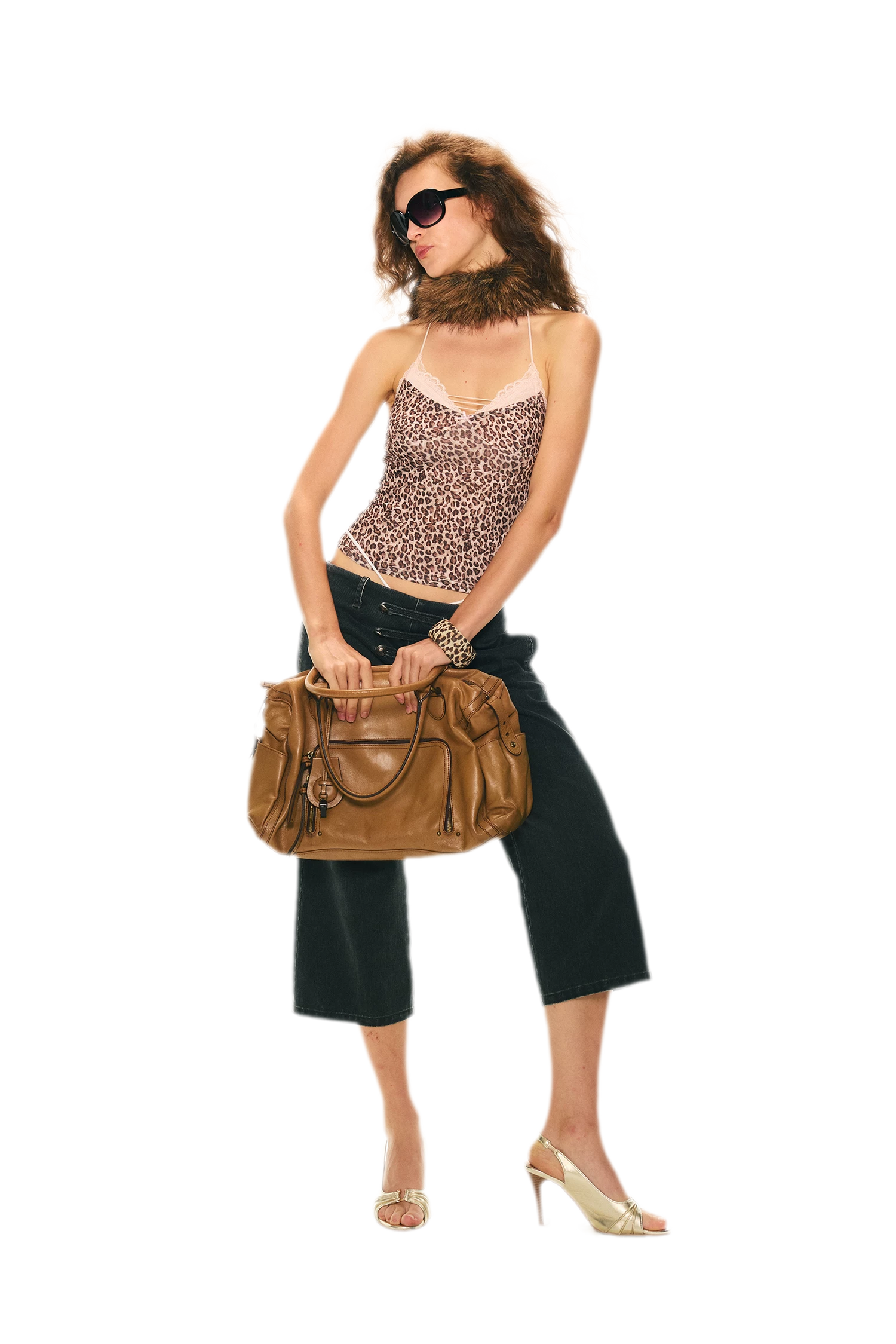Retro Leopard Print Lace Camisole