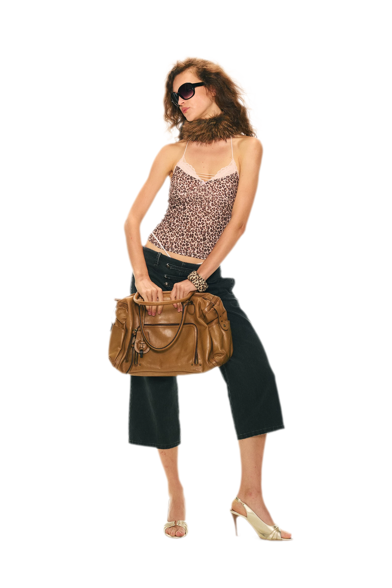 Retro Leopard Print Lace Camisole