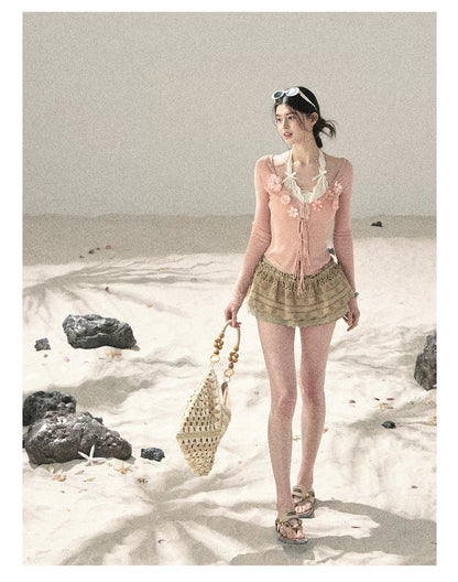 "Private Petals" French-style Sun Protection Cardigan