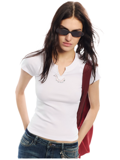 Summer V-neck Slim Fit T-shirt