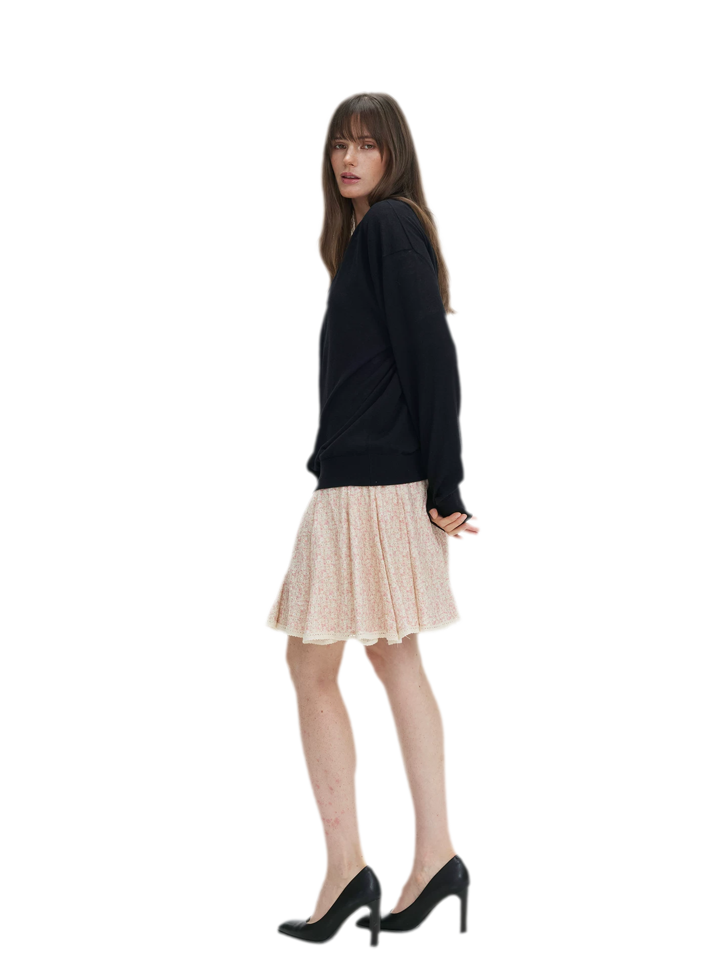 Floral Lace Midi Skirt
