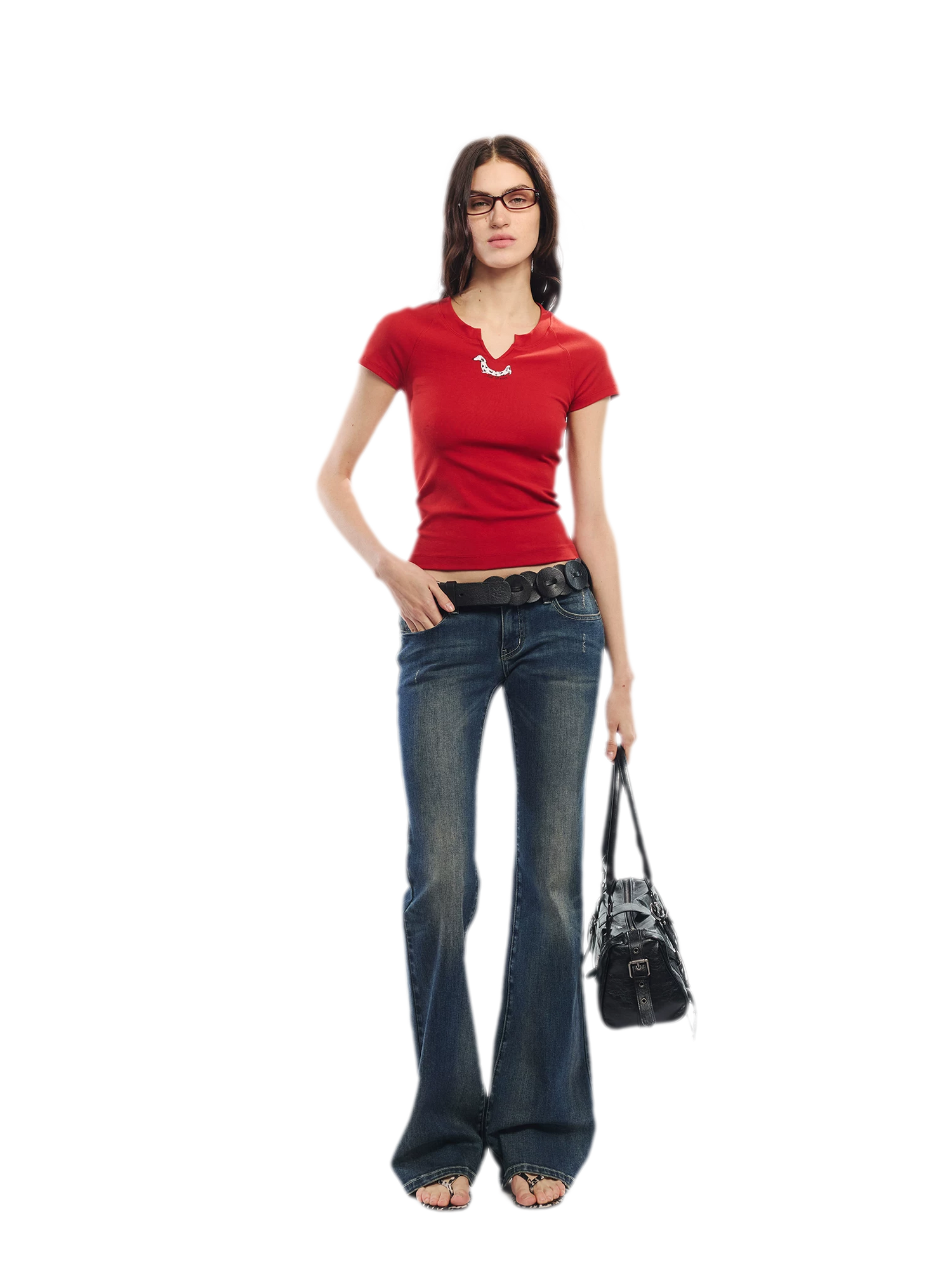 Summer V-neck Slim Fit T-shirt