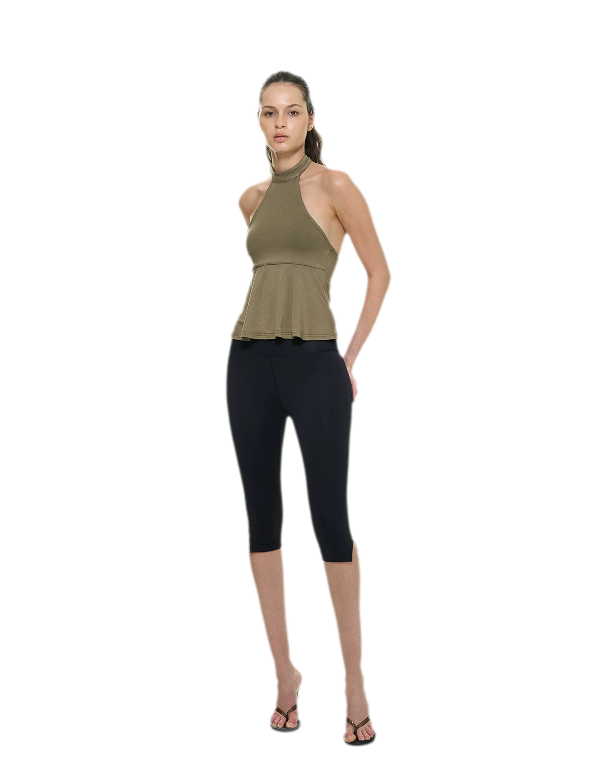 Modal Peplum Halter Top