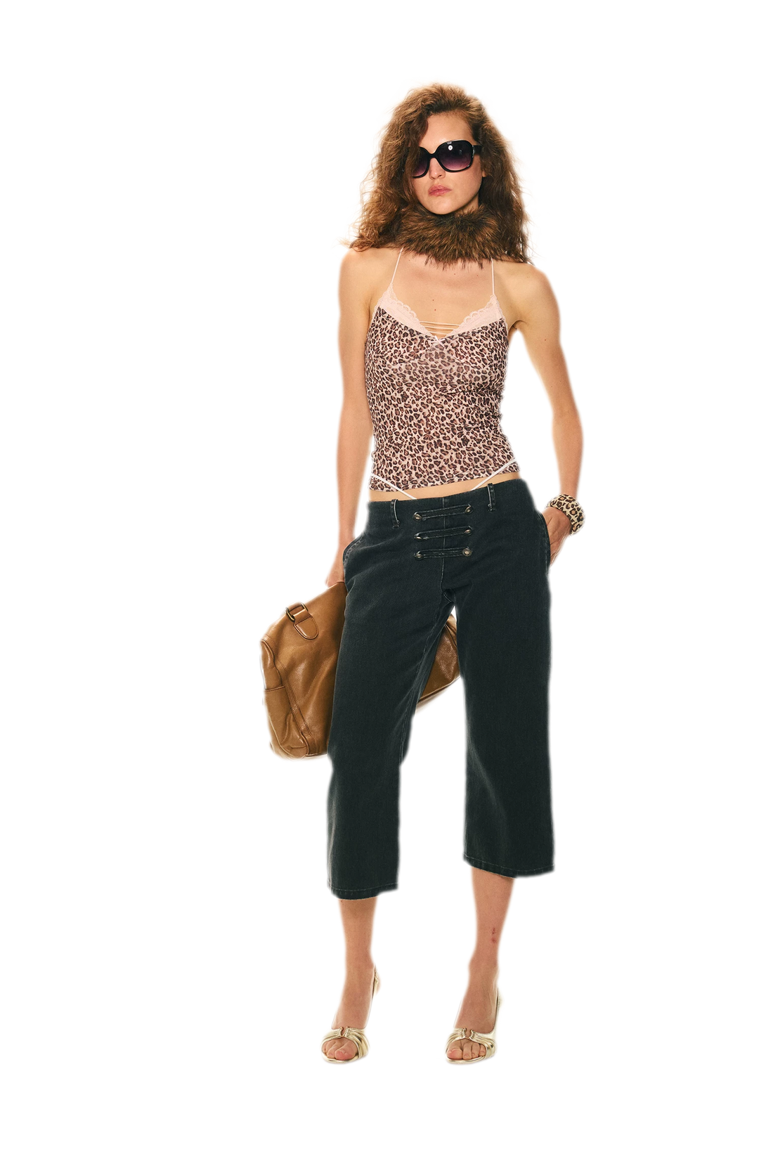 Retro Leopard Print Lace Camisole