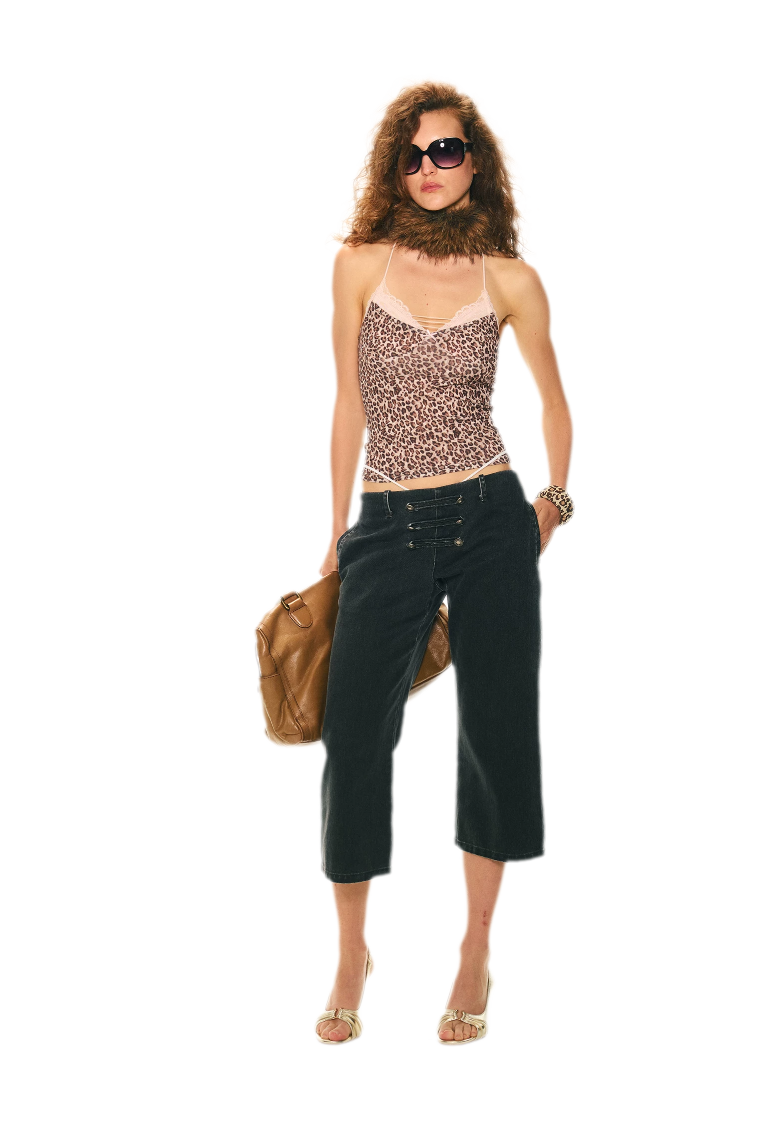 Retro Leopard Print Lace Camisole
