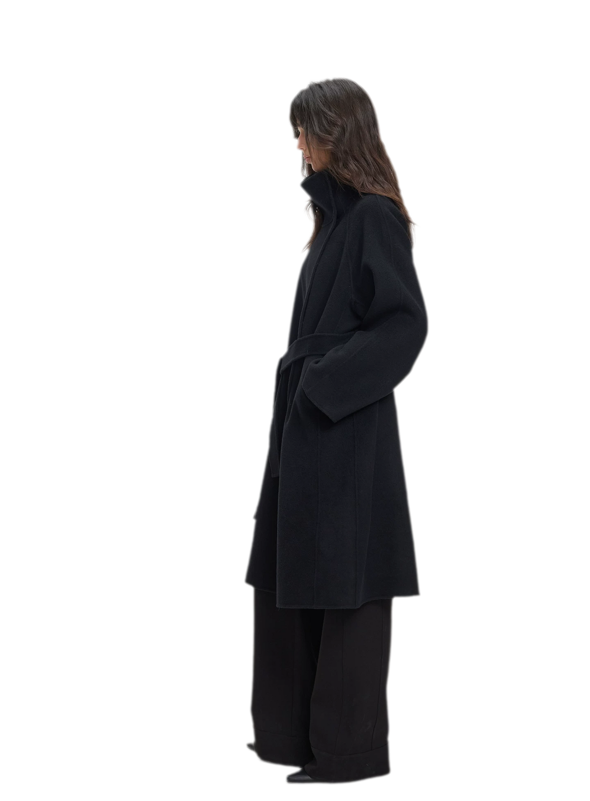 Double-Faced Wool Belted Coat