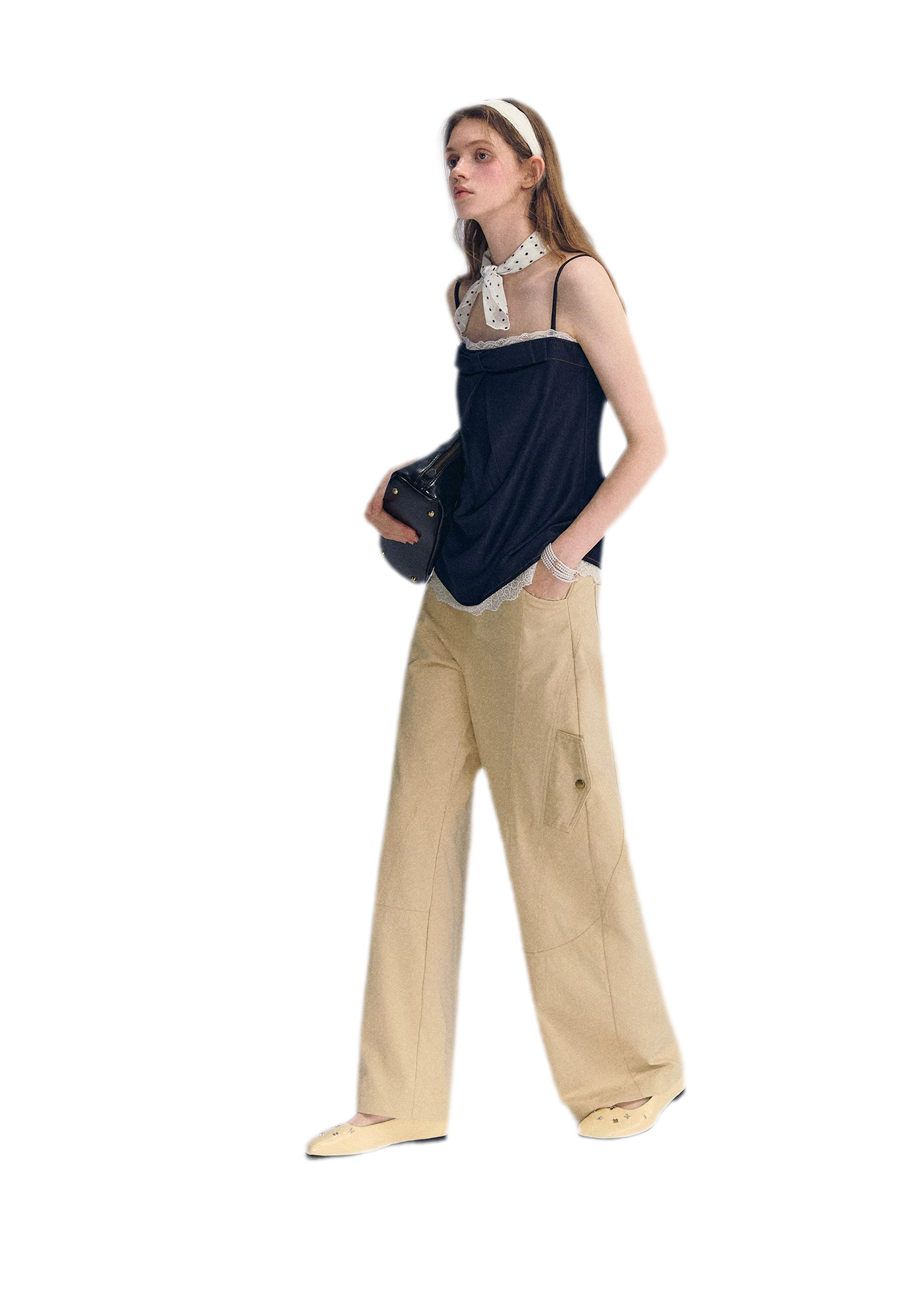 Deconstructed Curved Cargo Pants