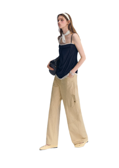 Deconstructed Curved Cargo Pants